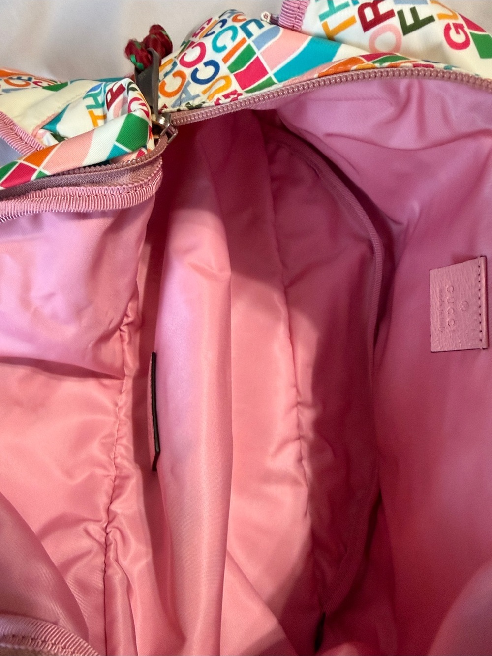 Gucci x The North Face Pink Multicolor Logo Print Crossbody Belt Bag - Picture 5 of 8